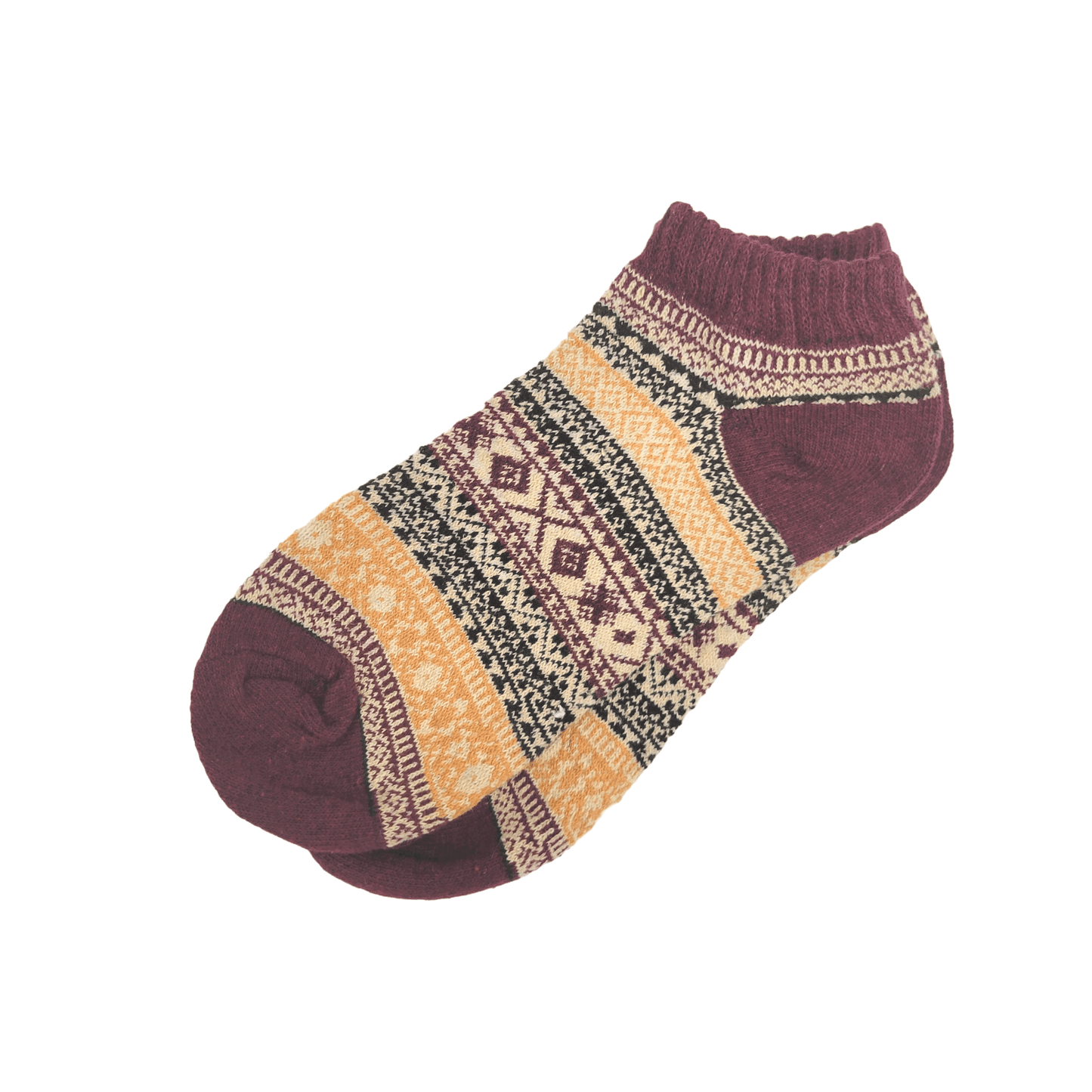 Warm Woolen Block Knitting Ankle Socks (Adult Medium)