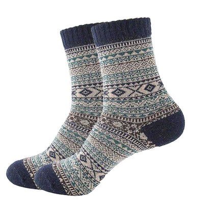 Warm Woolen Block Knitting Socks (Adult Medium - Women's Shoe Sizes 5 - 10)