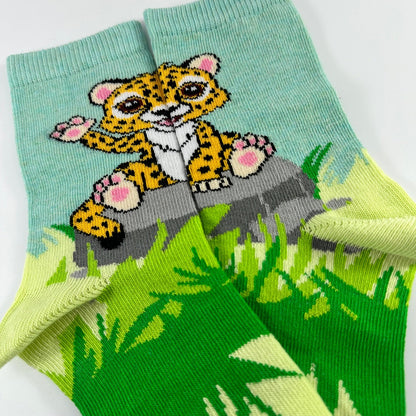 Waving Cheetah Socks from the Sock Panda (Ages 3 - 7)