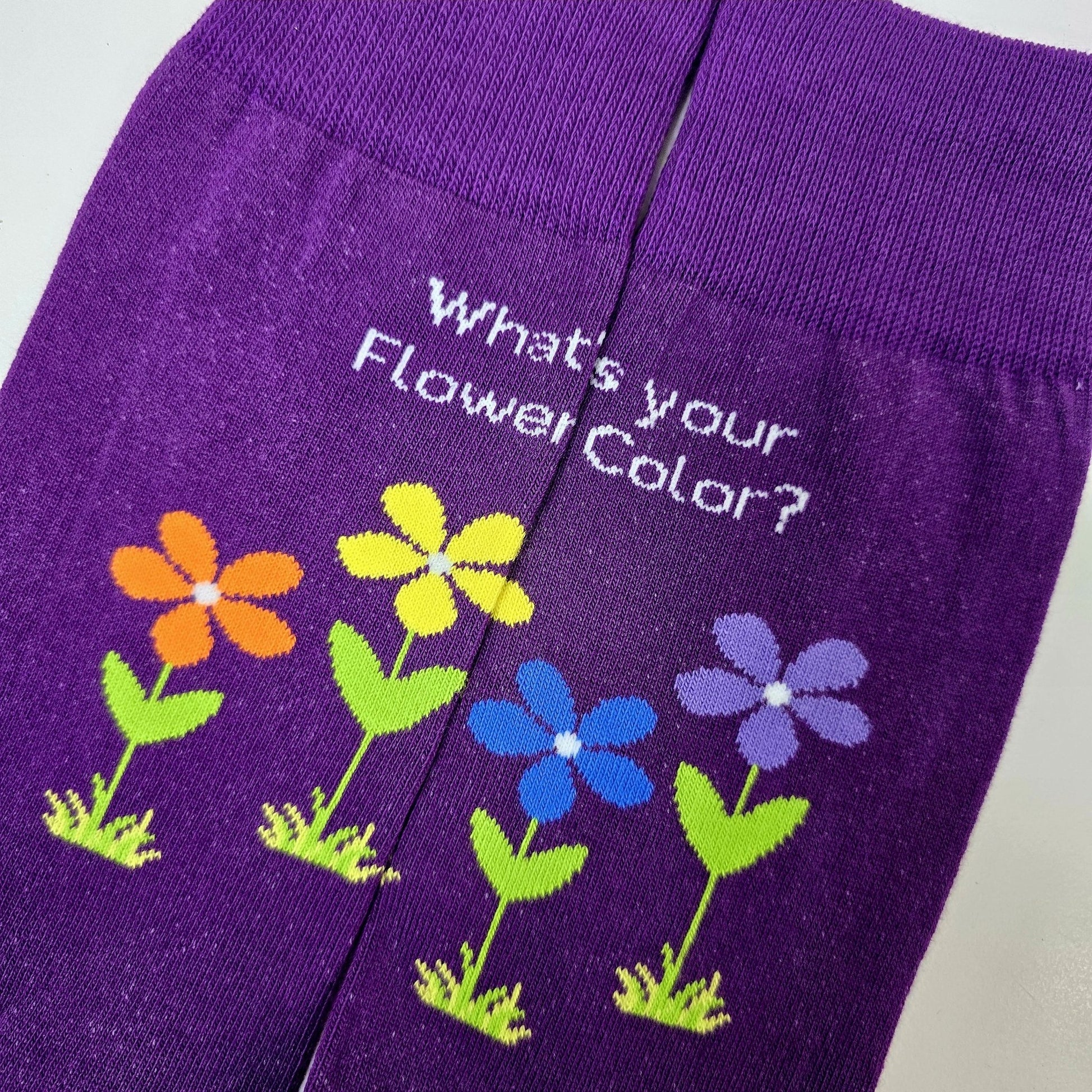 What's Your Flower Color Socks from the Sock Panda