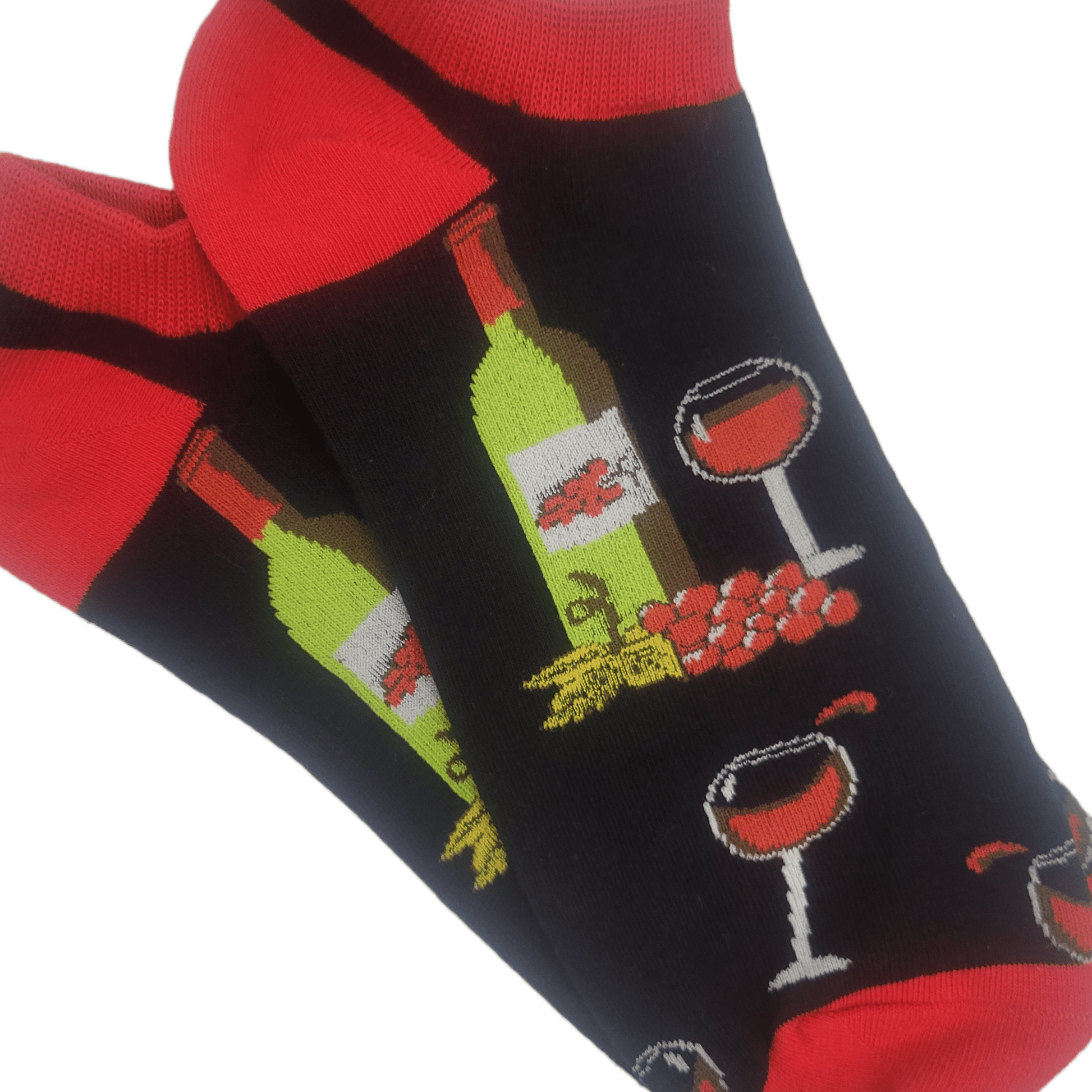 Wine Scene Ankle Socks (Adult Large - Men's Shoe Sizes 8 - 12)