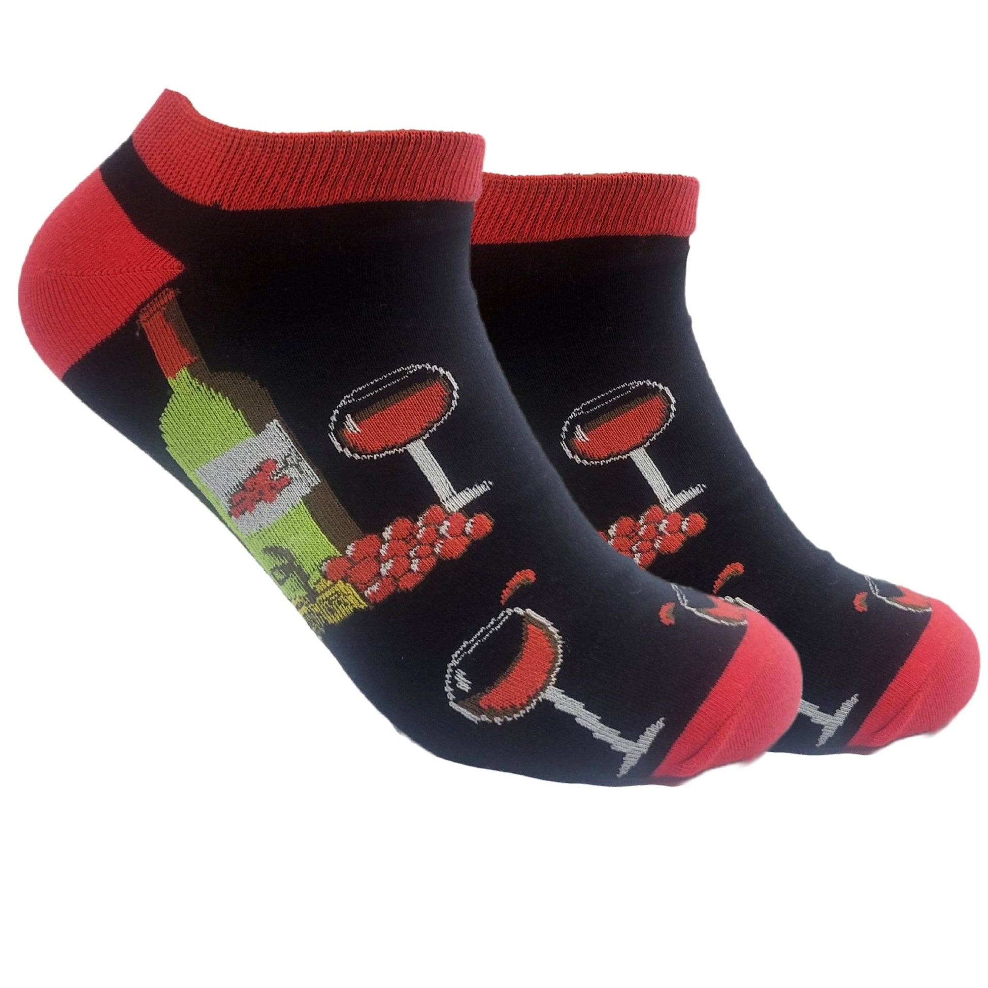 Wine Scene Ankle Socks (Adult Large - Men's Shoe Sizes 8 - 12)