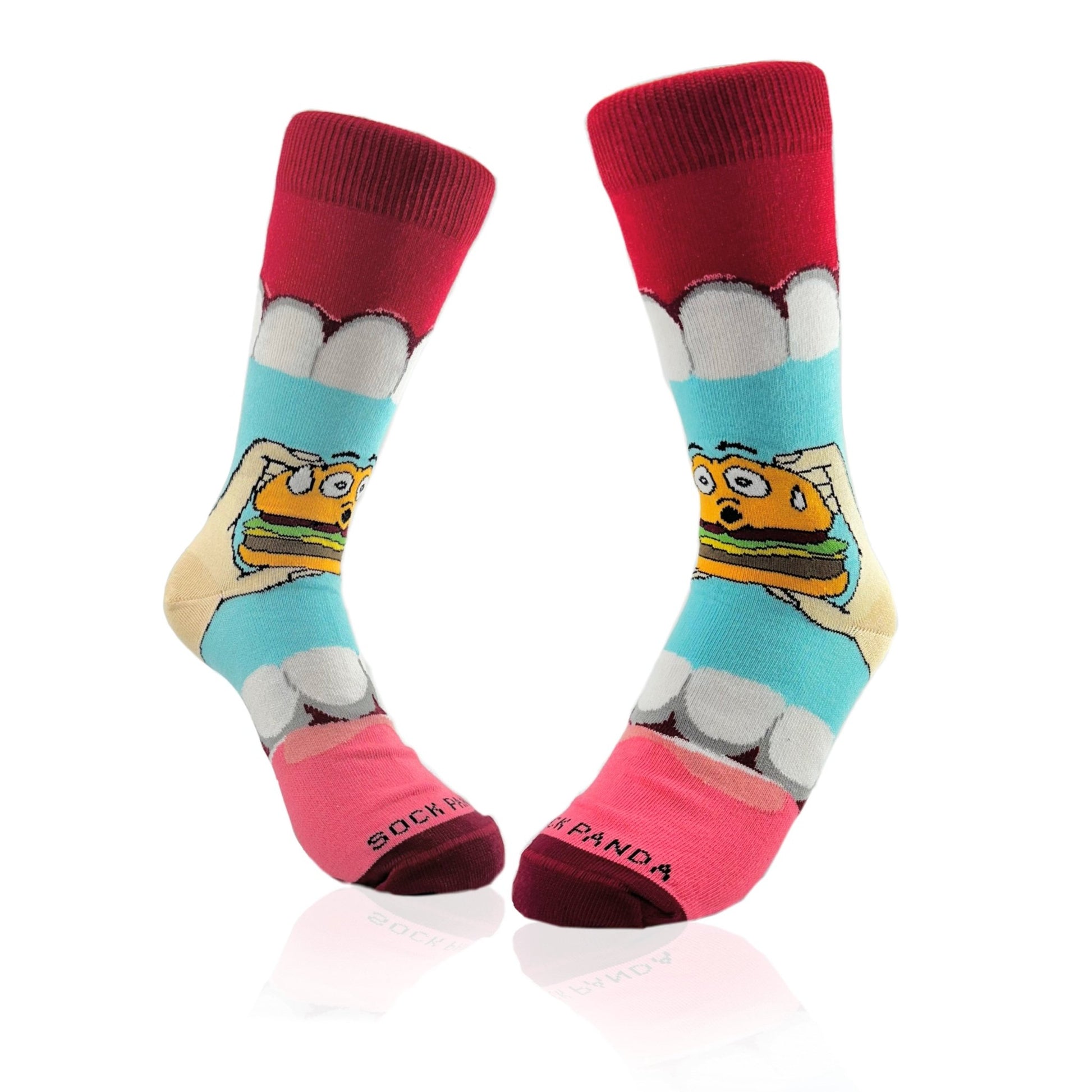 Yummy Hamburger Socks from the Sock Panda (Adult Small - Shoe Sizes 2 - 5)