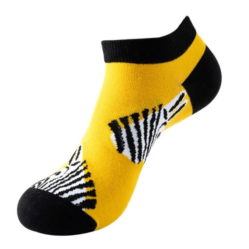 Zebra Face Ankle Socks (Adult Medium - Women's Shoe Sizes 5 - 10)