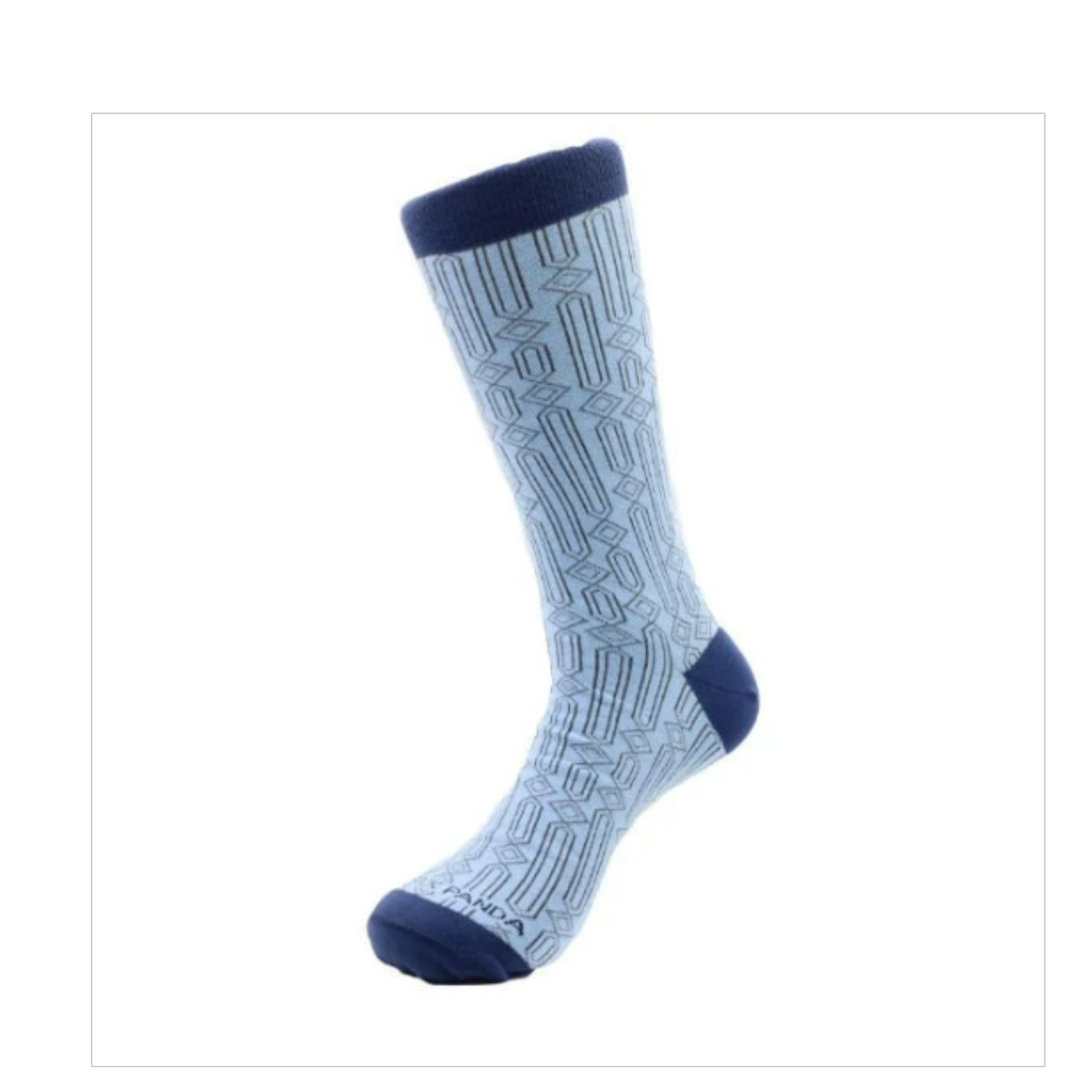 Stylish Blue Rectangle Diamond Socks (Adult Large)