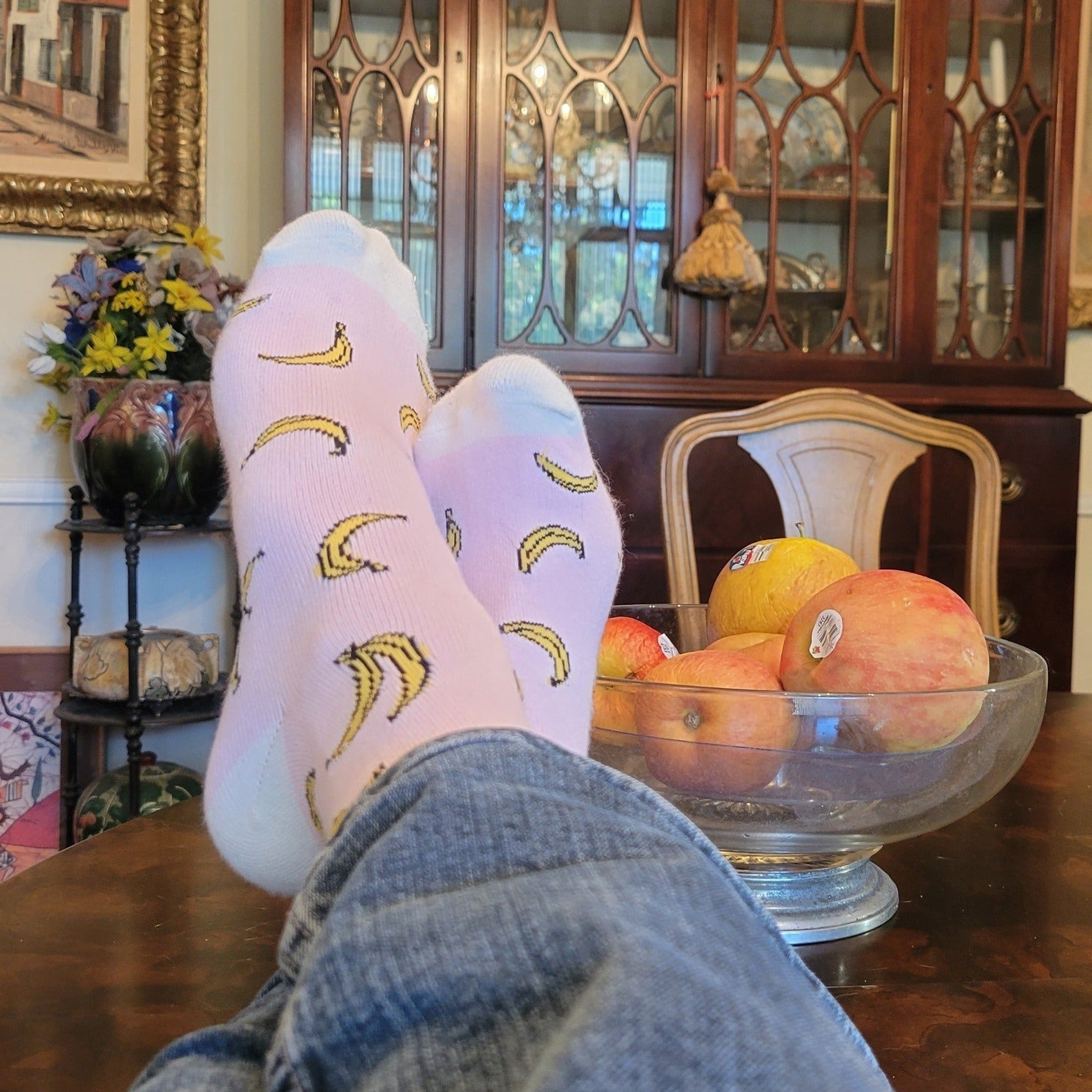 Pink Banana Socks from the Sock Panda (Adult Medium)