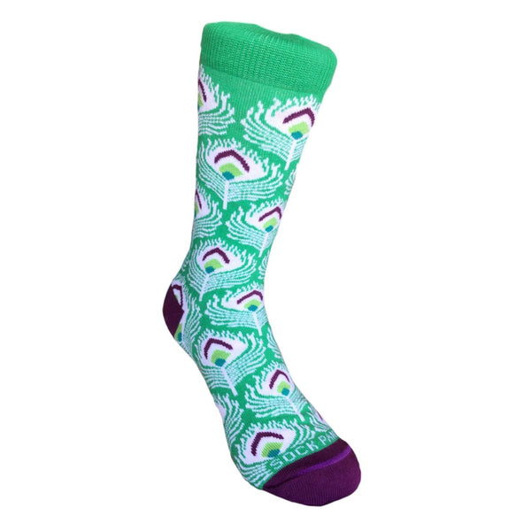 Pretty Peacock Feather Pattern Socks