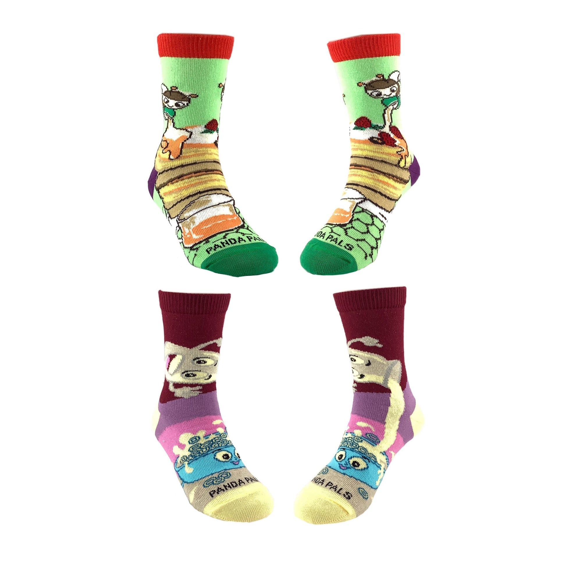 Breakfast Food Socks from the Sock Panda (Set of Two) (Ages 3-7)