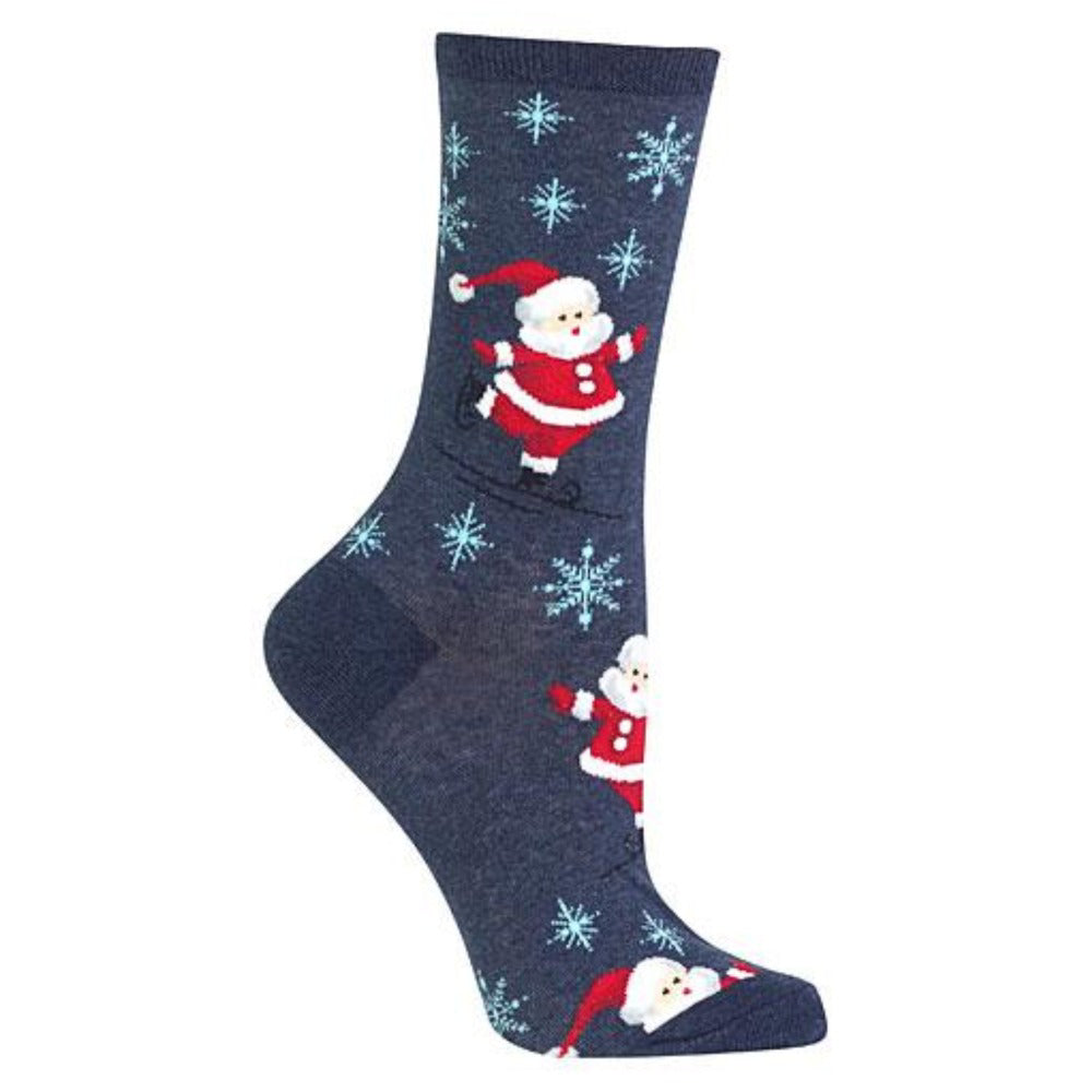 Skating Santa Crew Socks (Adult Medium)