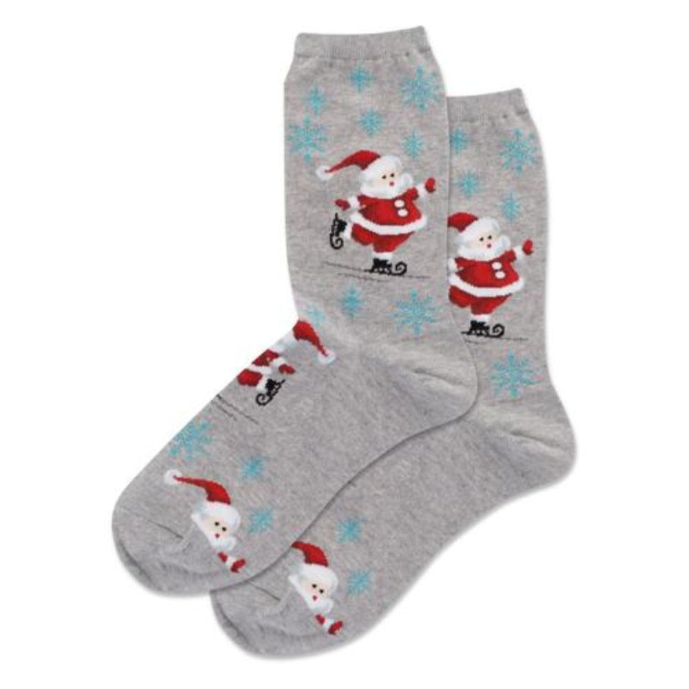 Skating Santa Crew Socks (Adult Medium)