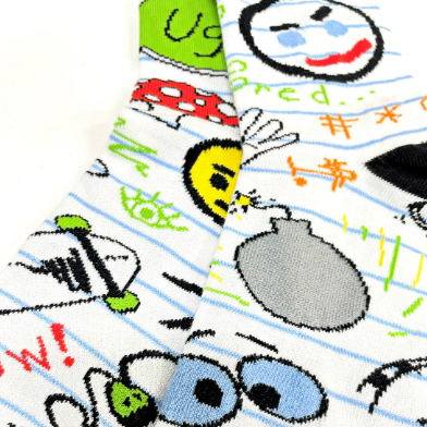 School Notebook Nostalgia Doodle Socks from the Sock Panda