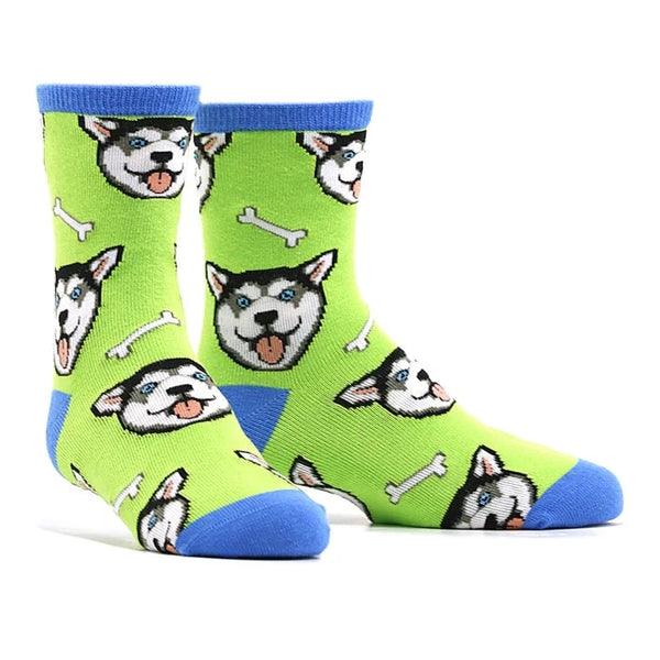 Happy Husky Dog Kids Socks (Ages 1-2) (3-5)