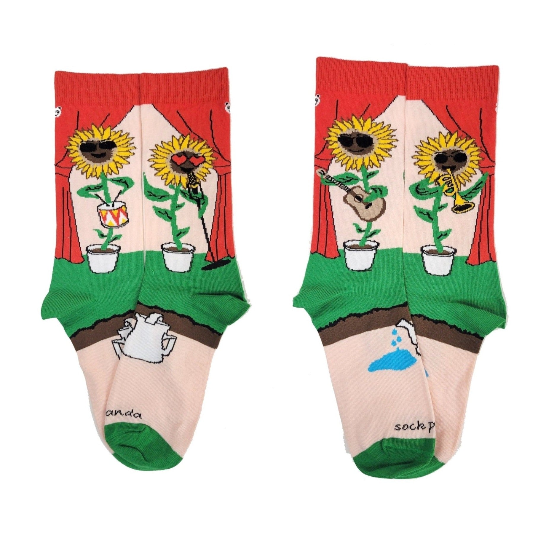 Rock'n Sunflower Band Socks from the Sock Panda