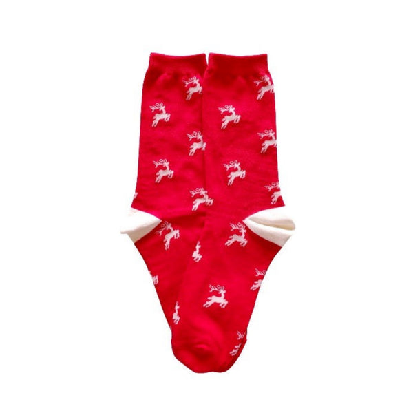 Festive Frolicking Reindeers Holiday Socks (Adult Medium)
