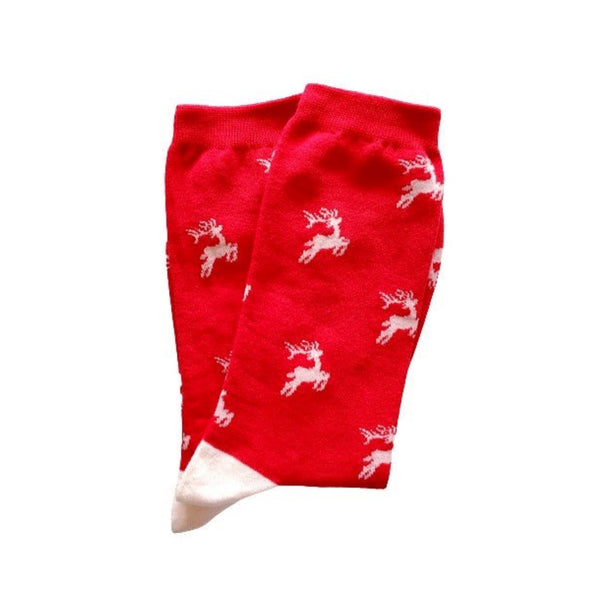Festive Frolicking Reindeers Holiday Socks (Adult Medium)