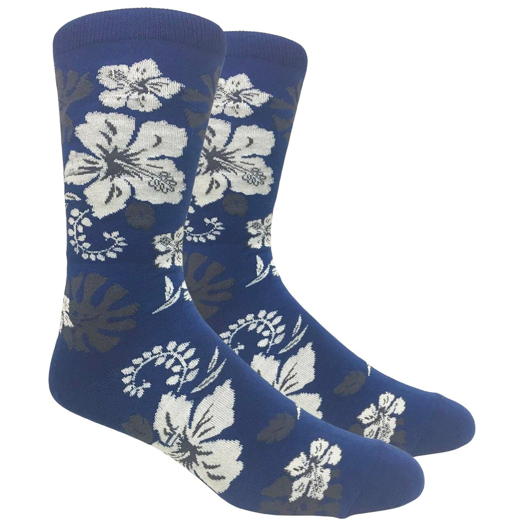 Navy Floral Socks, Fashion & Accessories