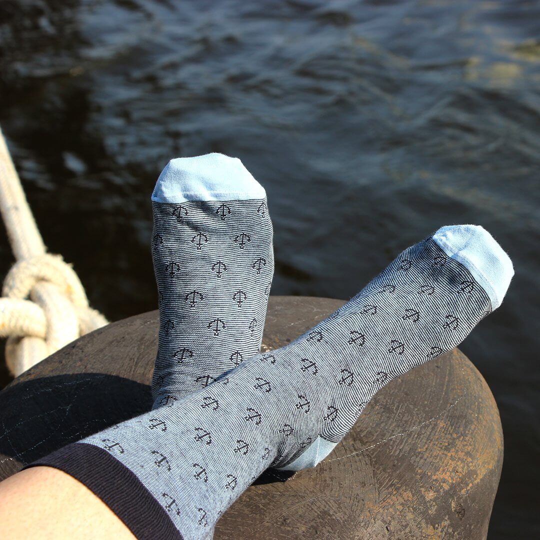 Classic and Elegant Anchor Pattern Socks (Adult Medium - Women's Shoe Sizes 5-10)