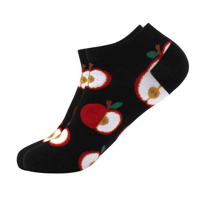 Apple Pattern Ankle Socks (Adult Medium - Women's Shoe Sizes 5-10)