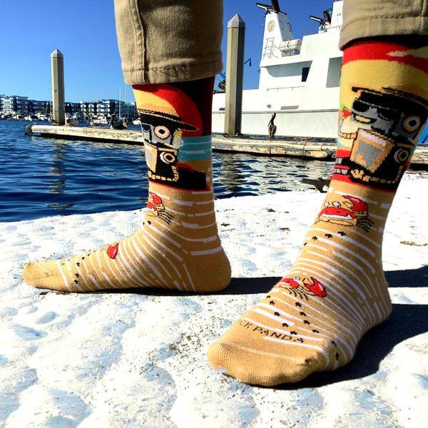 Vacationing Robot on the Beach Socks from the Sock Panda