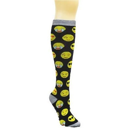 Emoji Face Pattern Socks from the Sock Panda (Knee High)