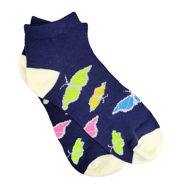 Butterfly Pattern Ankle Socks (Adult Medium)