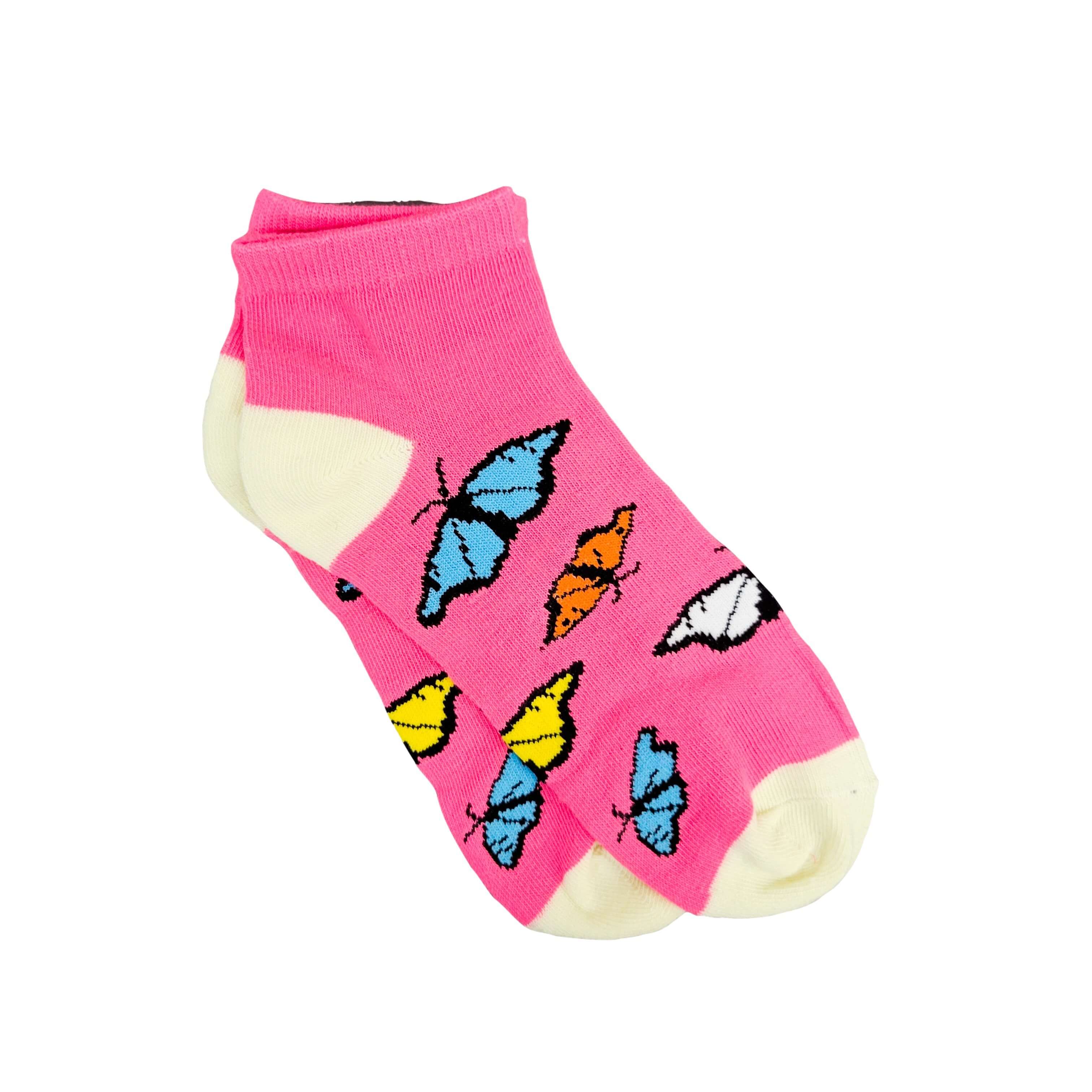 Butterfly Pattern Ankle Socks (Adult Medium)