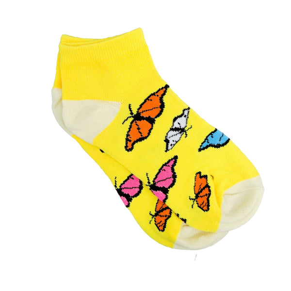 Butterfly Pattern Ankle Socks (Adult Medium)