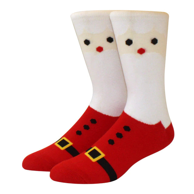 Santa Clause Face Socks (Adult Large)