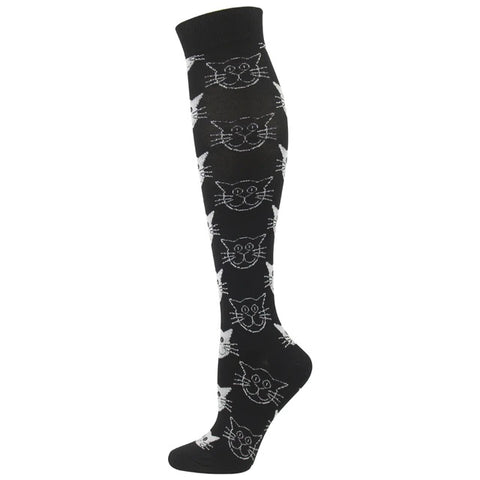 Cat Face Patterned Knee High (Compression Socks)