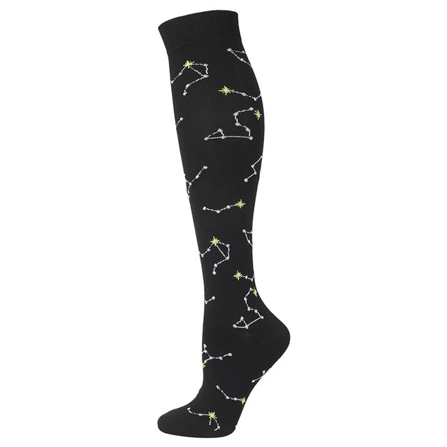 Constellation Pattern Knee High (Compression Socks)