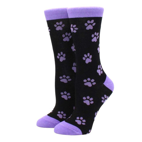 Purple Paw Print Dog Lover Socks from the Sock Panda
