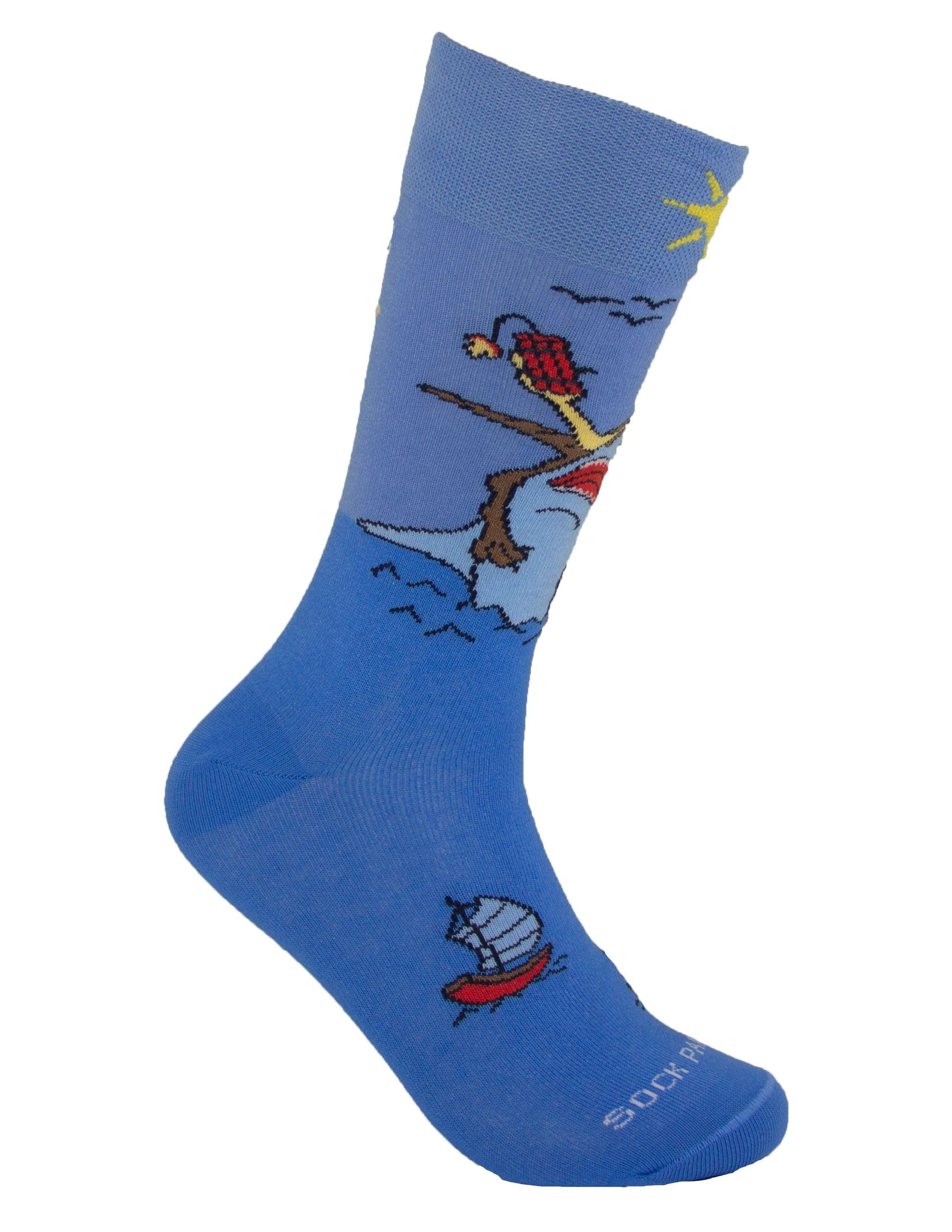 Dinosaur and Shark Socks from the Sock Panda (Adult Large - Men's Shoe Sizes 8-12)