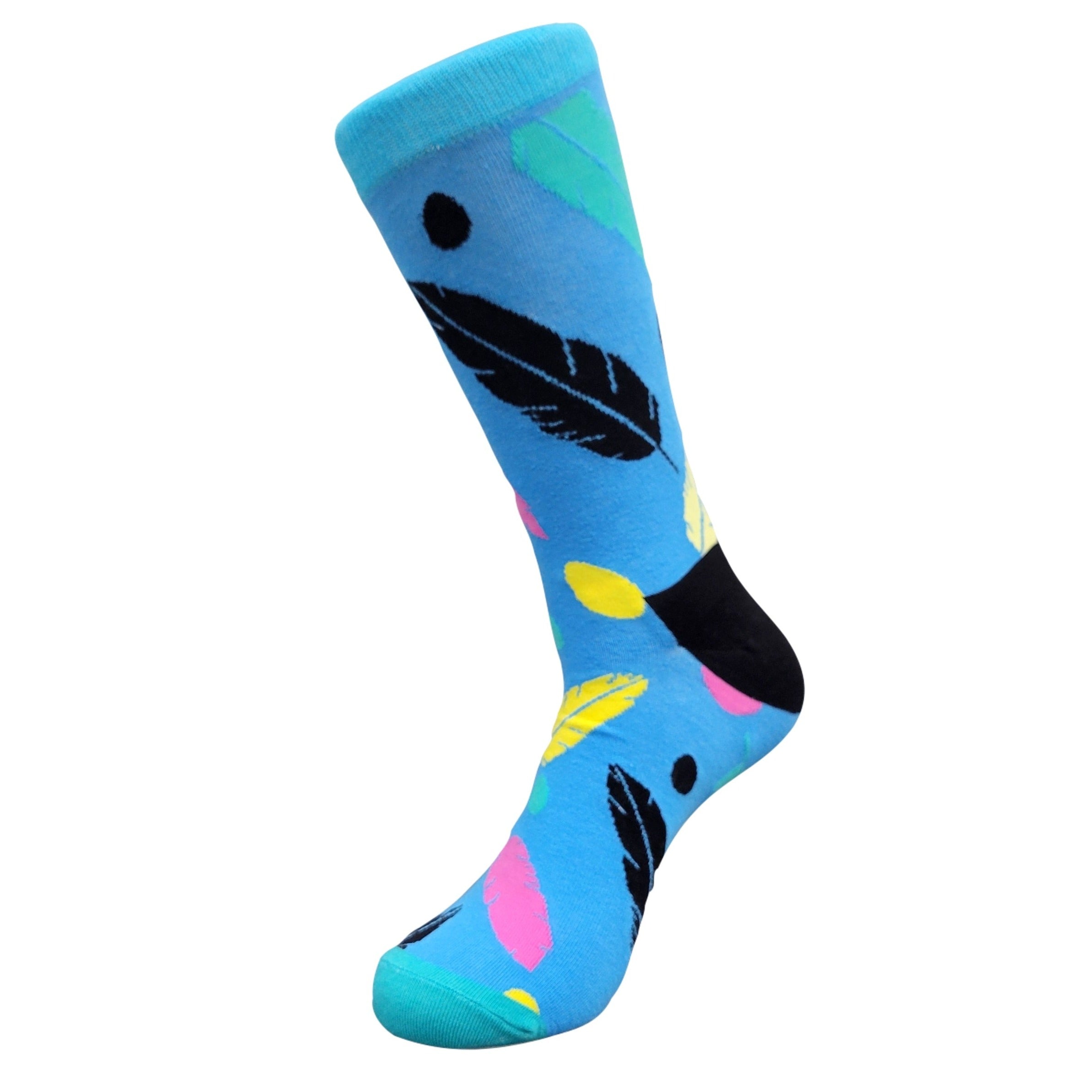 Colorful Feather Pattern Socks from the Sock Panda