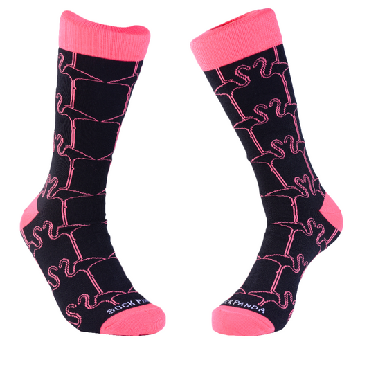 Stylish Flamingo Pattern Socks from the Sock Panda (Adult Large)