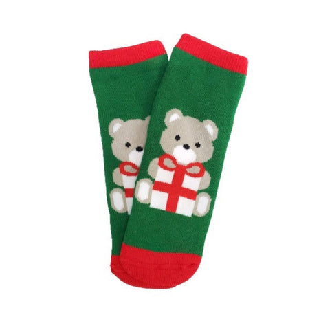 Holiday Gift Teddy Bear Socks for Kids (Ages 6 mo. to 5 yr)