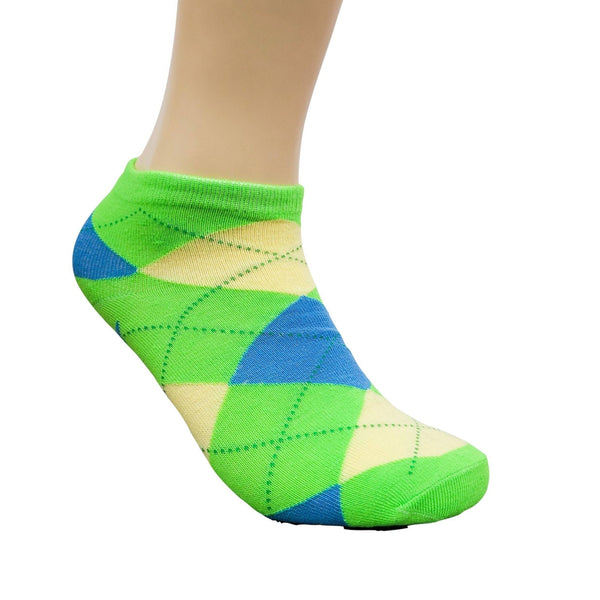Colorful Argyle Ankle Socks (Adult Medium)