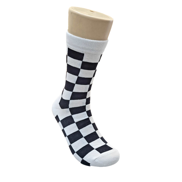 Black and White Checkered Socks from the Sock Panda (Adult Large)