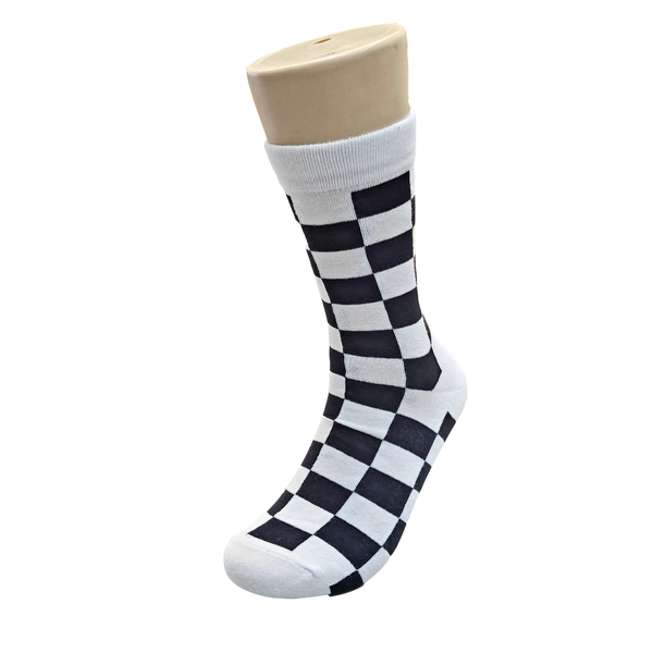 Black and White Checkered Socks from the Sock Panda (Adult Large)