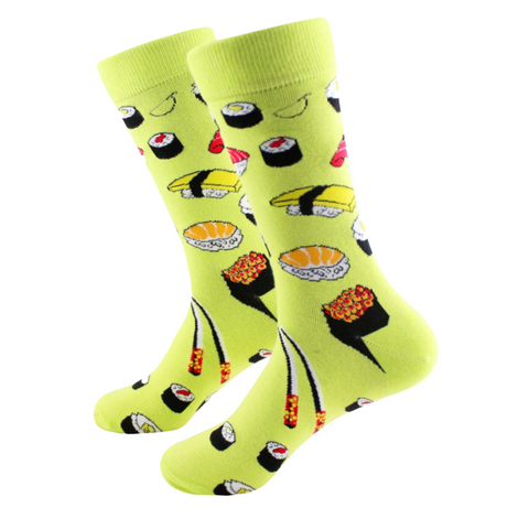 Sushi Socks Crew from the Sock Panda (Adult Large - Men's Shoe Sizes 8-12)