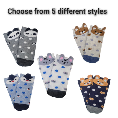 Adorable Animal Ankle Socks (Adult Medium)