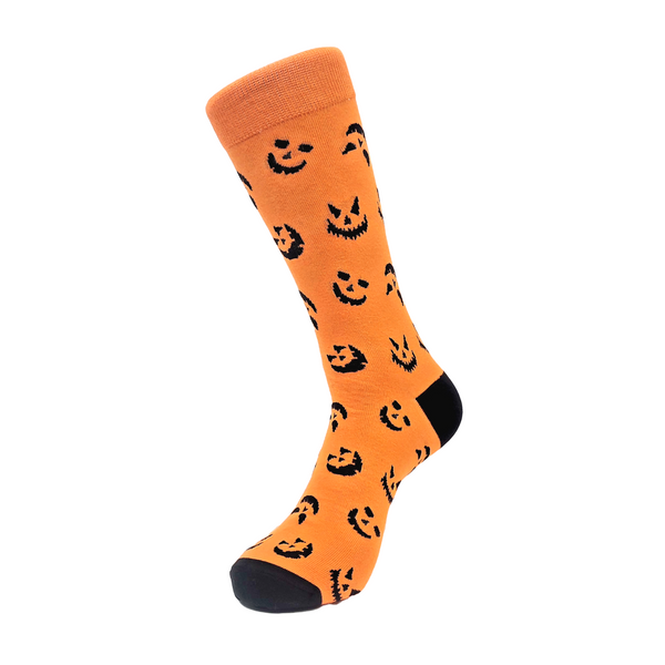 Pumpkin Face Patterned Socks (Adult Large)