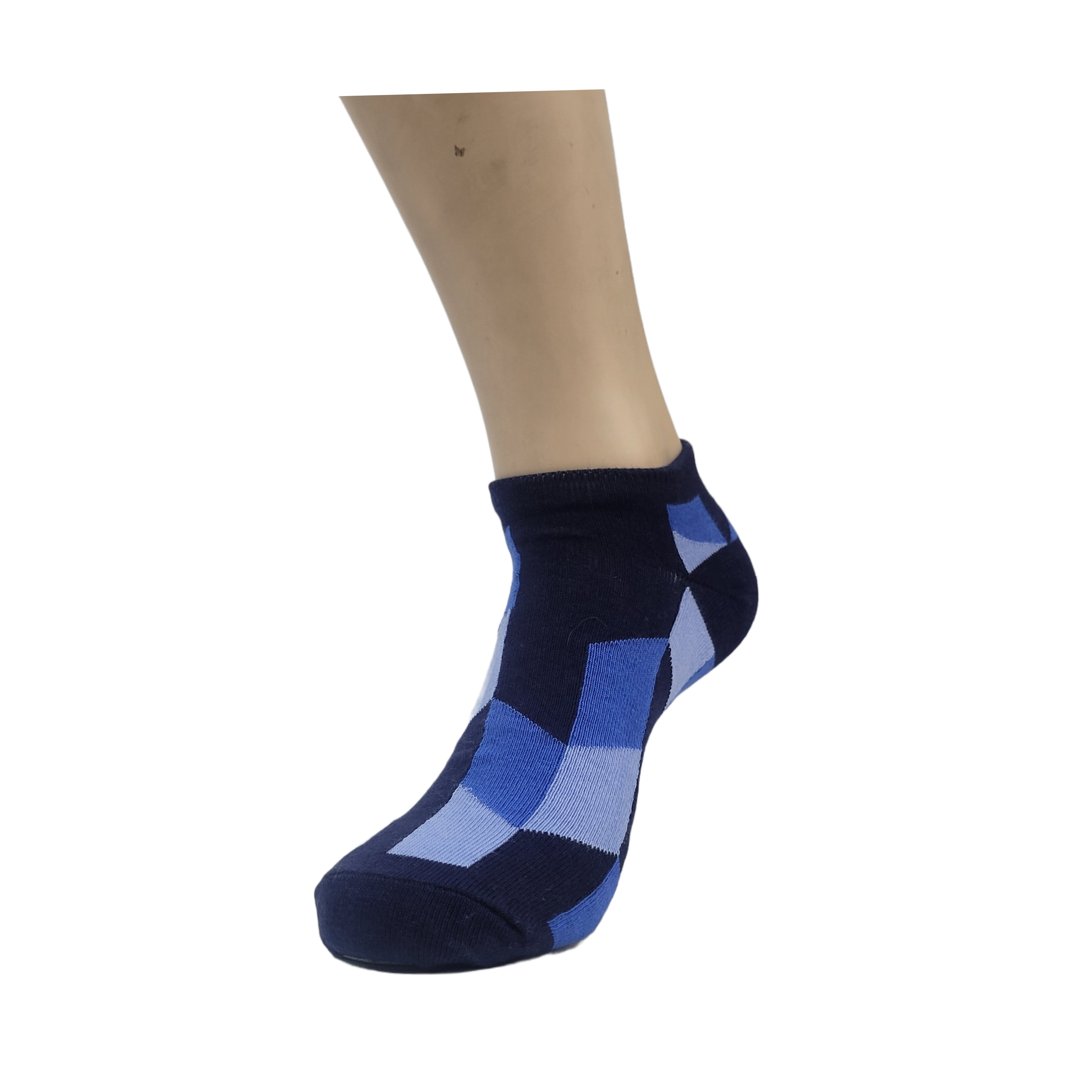 Blue Patterned Ankle Socks (Adult Medium)
