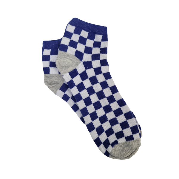 Checker Patterned Ankle Socks (Adult Large)