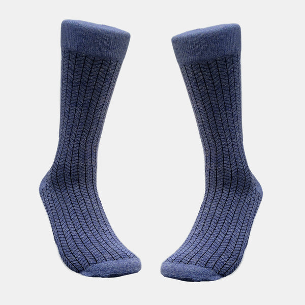 Blue Intricate Patterned Office Socks (Adult Large)