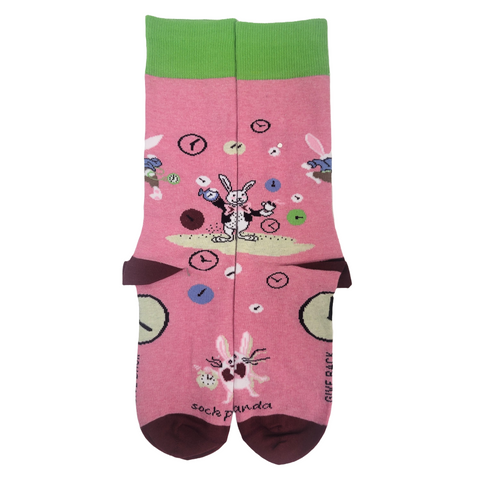 Time Bunny Rabbit Socks from the Sock Panda (Adult Medium - Women's Shoe Sizes 5-10)