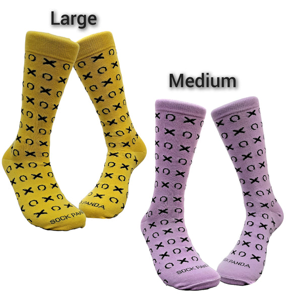 Hugs and Kisses (xoxo) Love Patterned Socks from the Sock Panda