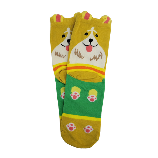 Cute Dog Patterned Crew Socks (Adult Medium)