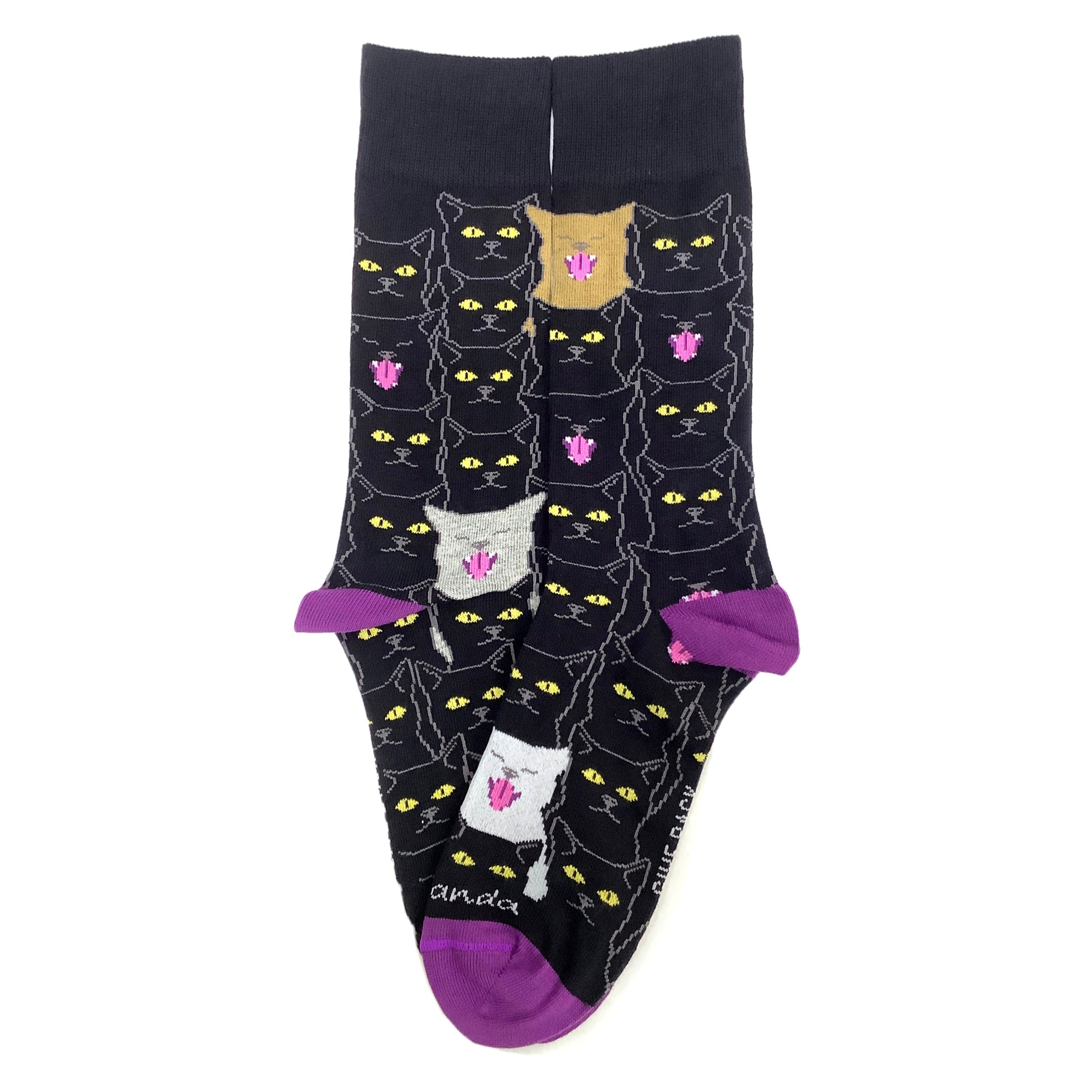 Cool Black Cat Pattern Socks from the Socks Panda