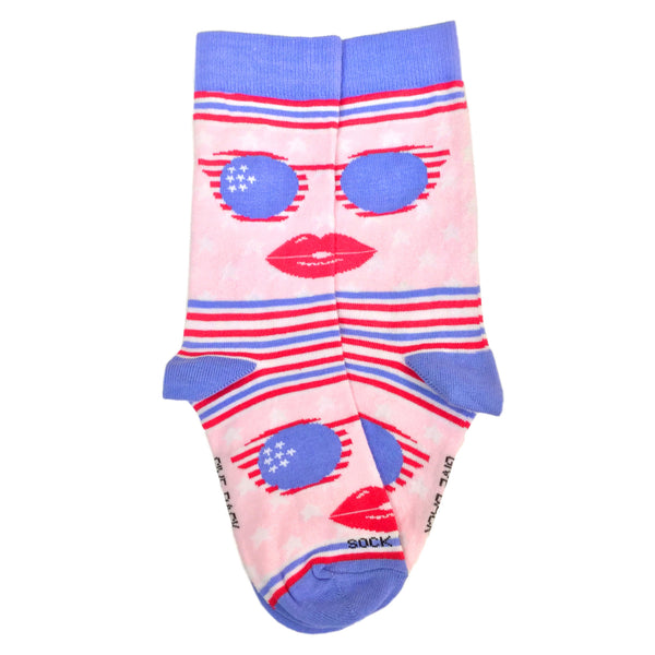 Amazing Reflective Sunglasses and Red Lips Socks from the Sock Panda