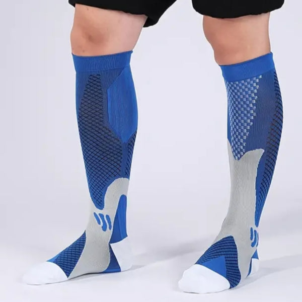 Blue Sport Knee High - (Compression Socks) from the Sock Panda 